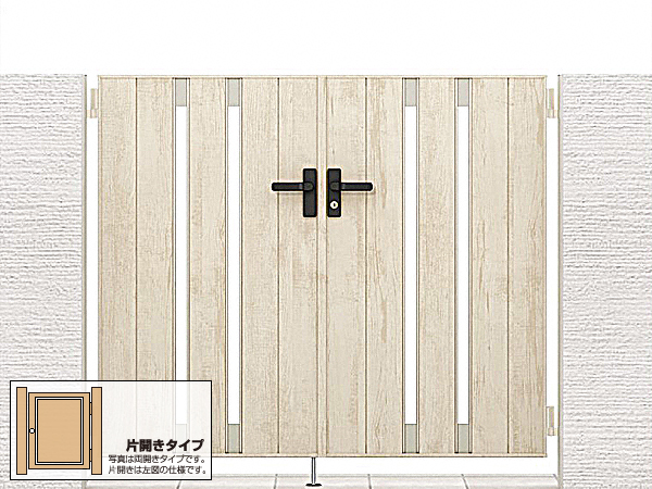 開き門扉AA TS1型 片開き 柱使用 複合色